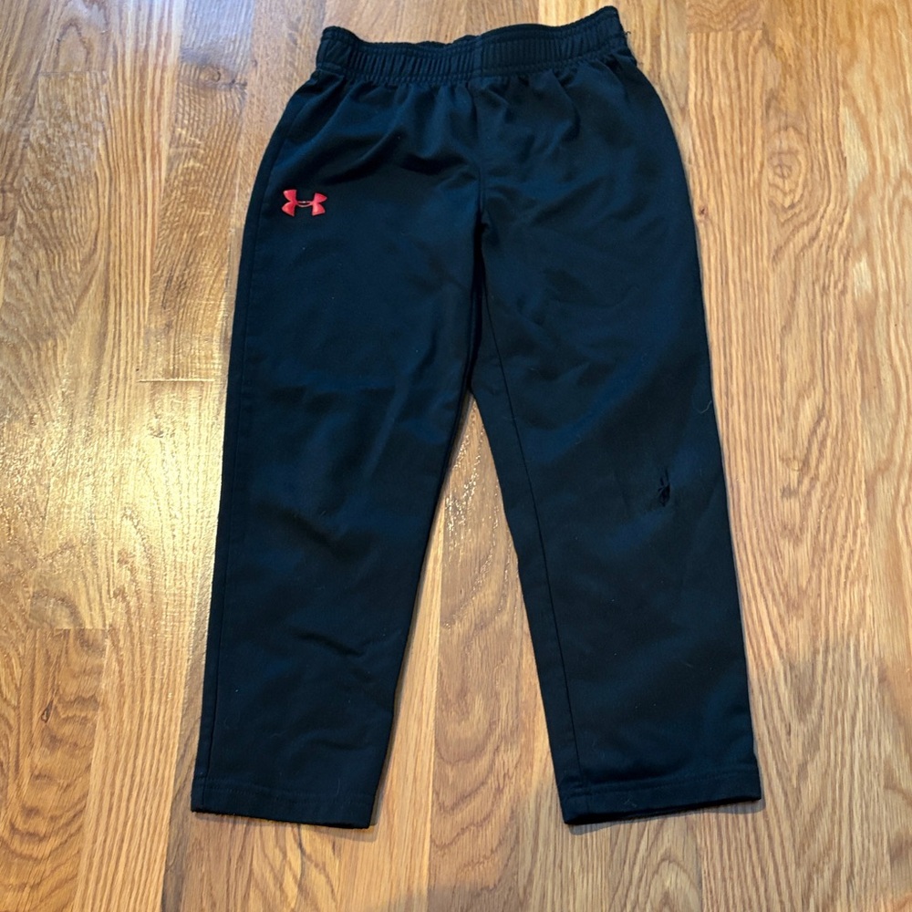 Under Armour Kids Black Joggers with Red Logo